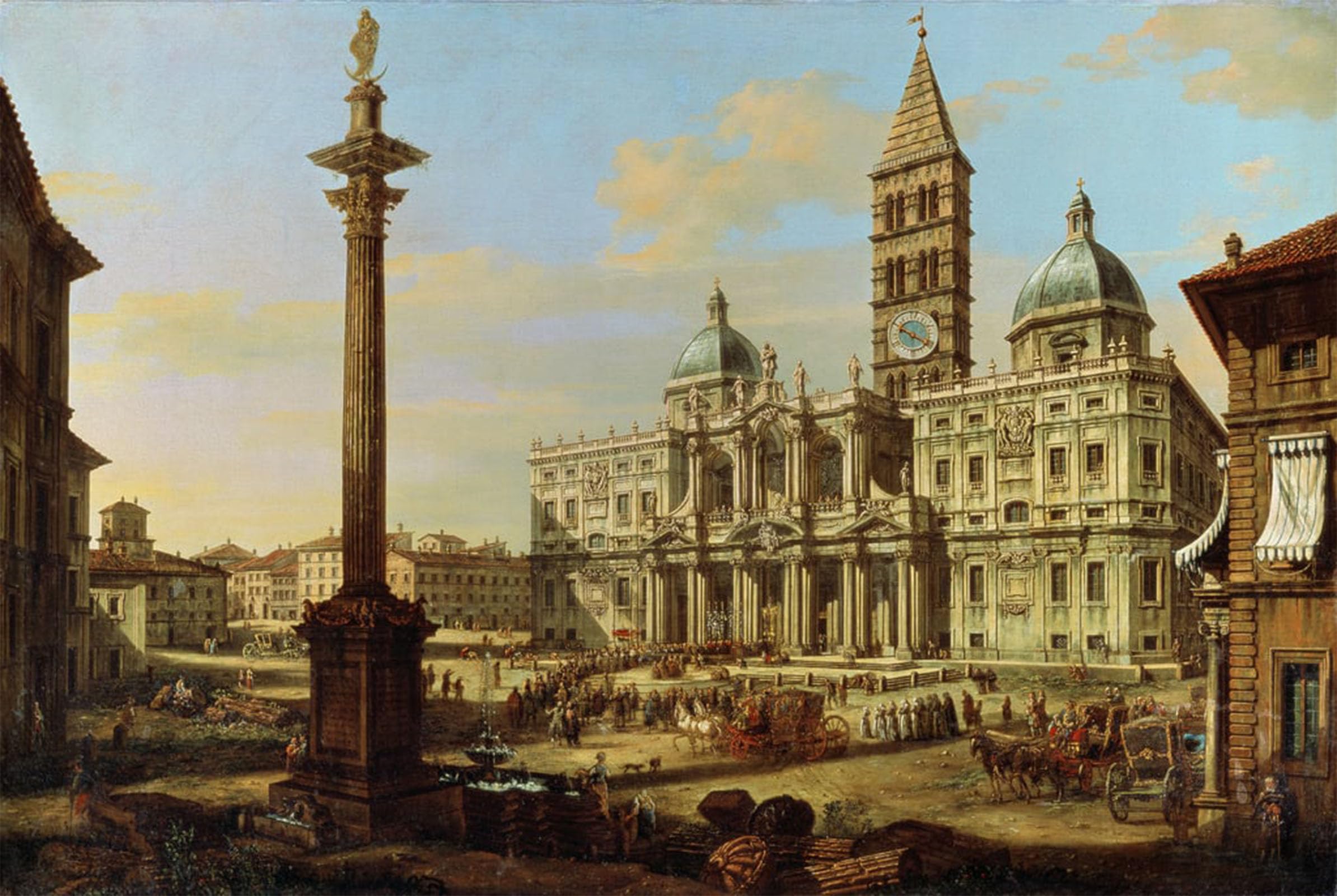 ARTXLXXBN Famous Prints Artwork Pictures Poster Painting Art Santa Maria Maggiore by Bernardo Bellotto Artwork Landscape Pictures for Home Decor 60x90cm