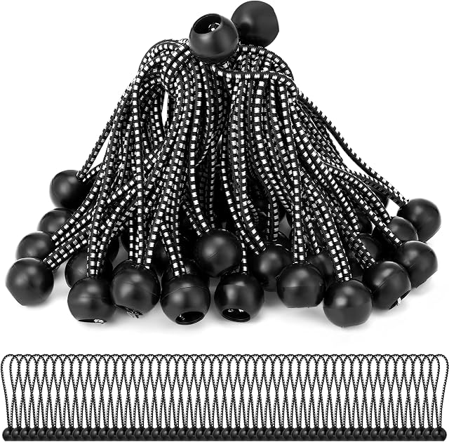 50 sztuk gumek napinających z kulką, napinacze gumowe z kulką, napinacze do namiotu, taśmy do ekspandera, napinacza plandeki z kulką 15 cm, do plandek, namiotu, banerów, siatek, pawilonów i banerów