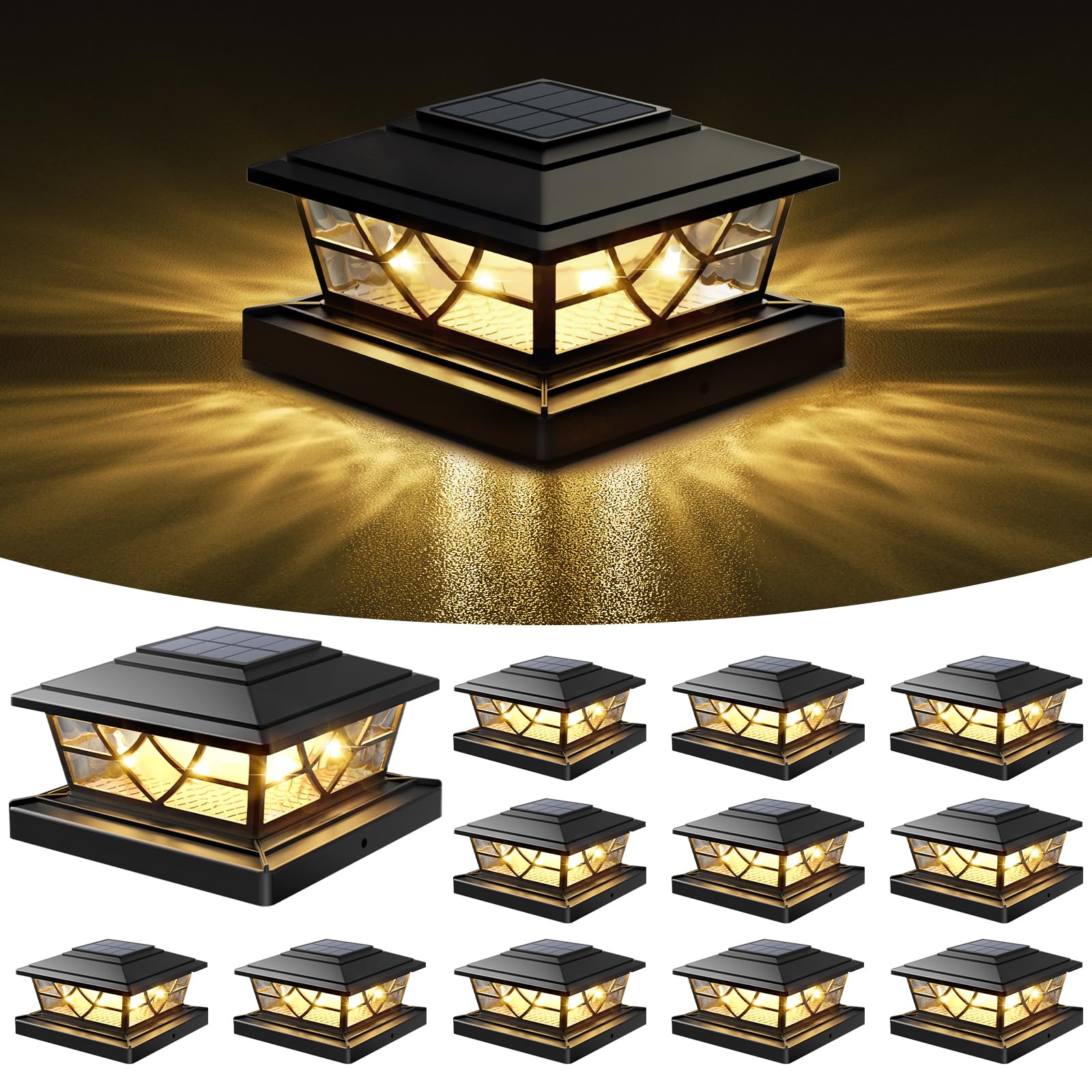 NIORSUN Solar Post Lights Outdoor 12-Pack