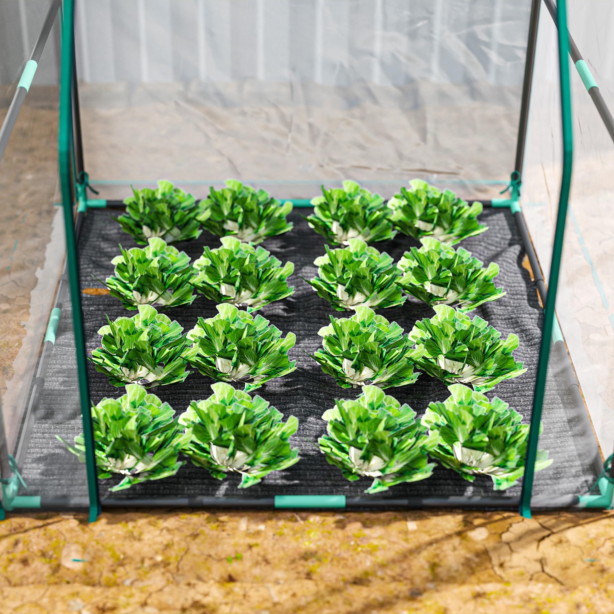 Outsunny Invernadero Pequeño Invernadero de Exterior con Puerta con Cremallera Base de Tela PE Impermeable y Marco de Acero Invernadero para Cultivar Plantas Flores 90x90x105 cm Transparente