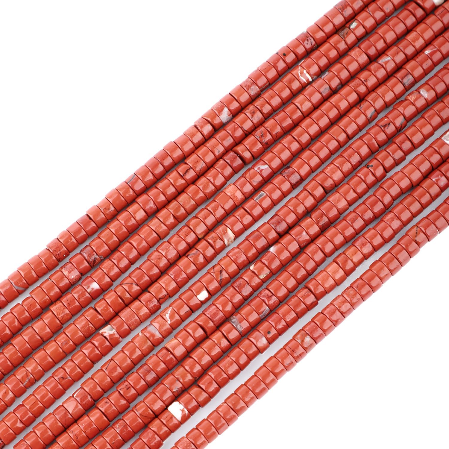 Natural Red Jasper Heishi Spacer Beads Loose Semi Precious Flat Round Gemstone Disc Shape Stone for Beading Jewelry Making 4x2mm 15.5" - Image 4