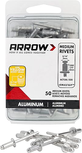 Arrow Fastener RMA316IP Remaches medianos de aluminio de 316 pulgadas, paquete de 50