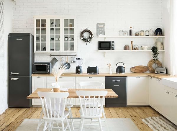 Schneider SCCB250V-BE - Réfrigérateur combiné 249L Vintage Noir - 2