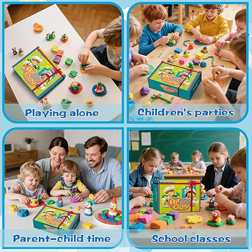 Miniatura 6 de Arcilla seca al aire para niños, kit de arcilla mágica de modelado de 104 colores, suave y antiadherente, juguetes de modelado de artes y