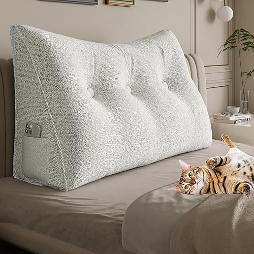 Miniatura 63 de Almohada de cuña acolchada de 10 libras con cabecero, posicionador de cuerpo, almohada de cuña para cama, soporte de respaldo, almohada triangular