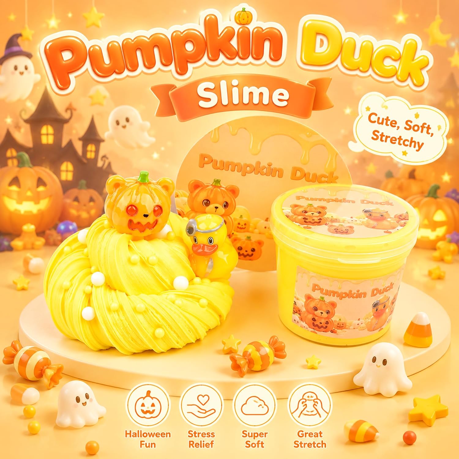 Basket Goodie Bag Stuffers for Kids- 4 Pack Halloween Slime Kit for Boys image 3