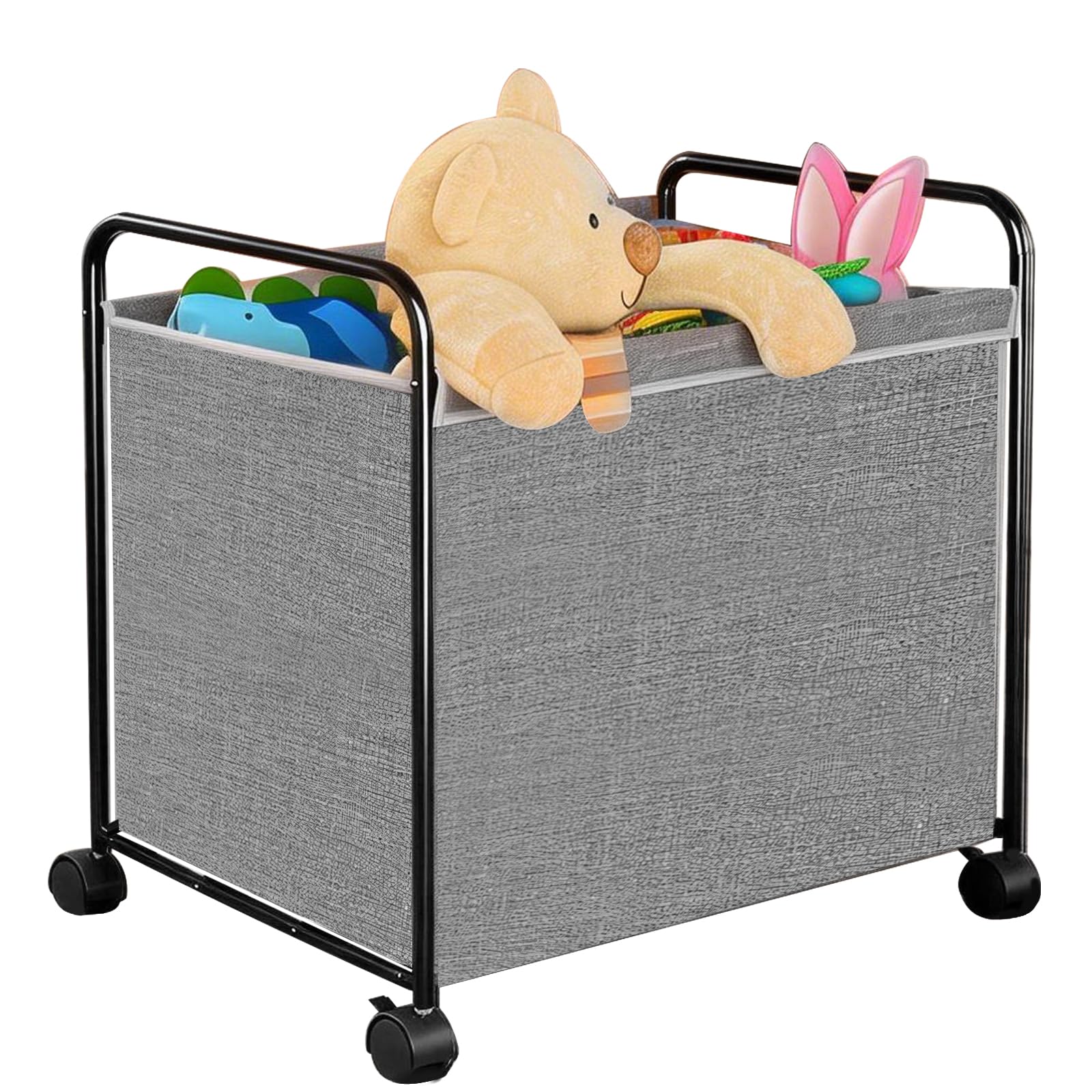 LPQKCcY Toy Box Storage with 360° Rotating Wheels, 118L Large Toy Chest Basket for Boys Girls, Toys Storage Organizer Kids Toys Bins for Living Room, Nursery, Bedroom, Play Room