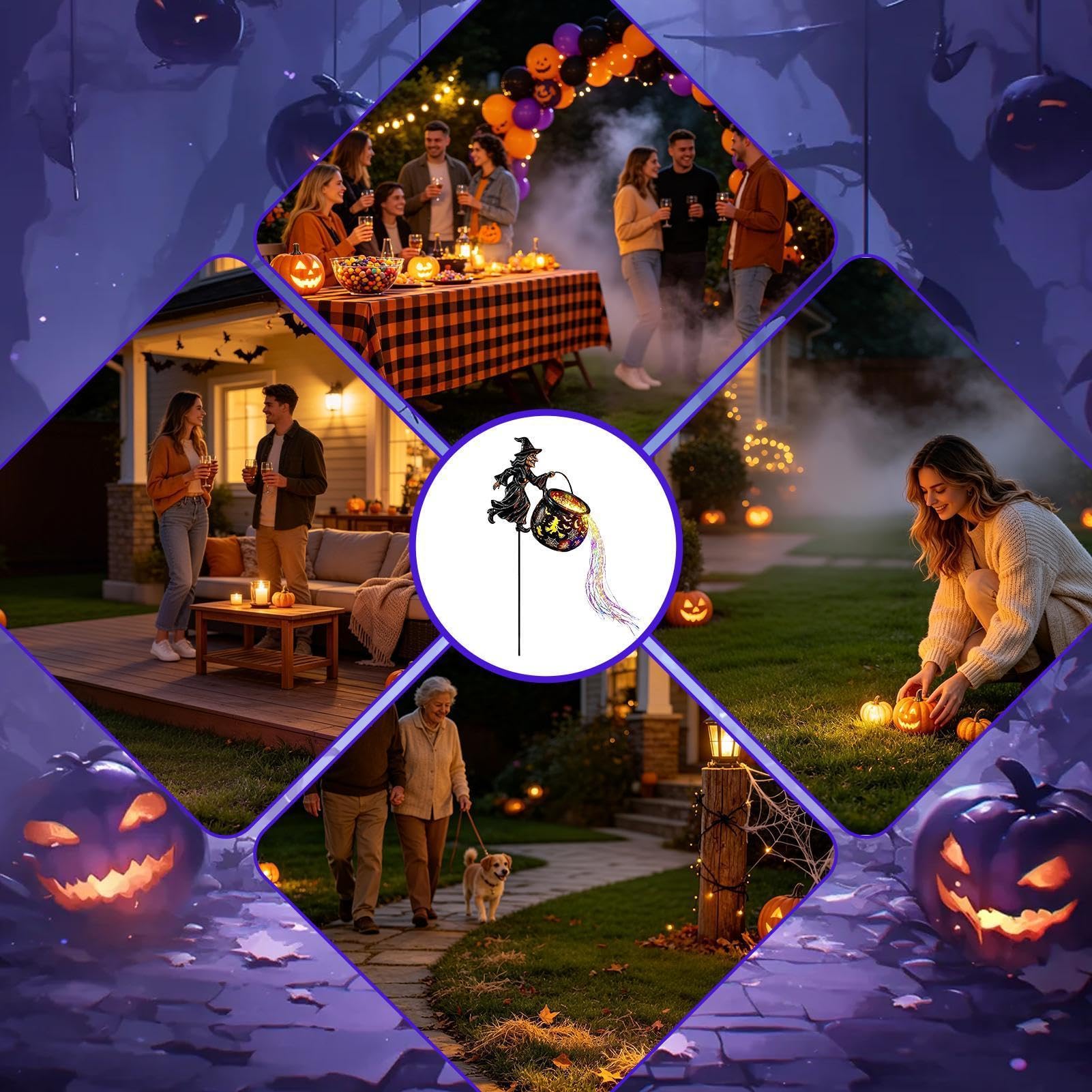Witch Light Gotycki Zasilany bateriami Wodospad Oświetlenie String Stake