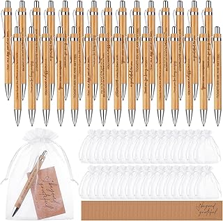 90 Pcs Employee Appreciation Gifts: Bamboo Ballpoint Pens wi