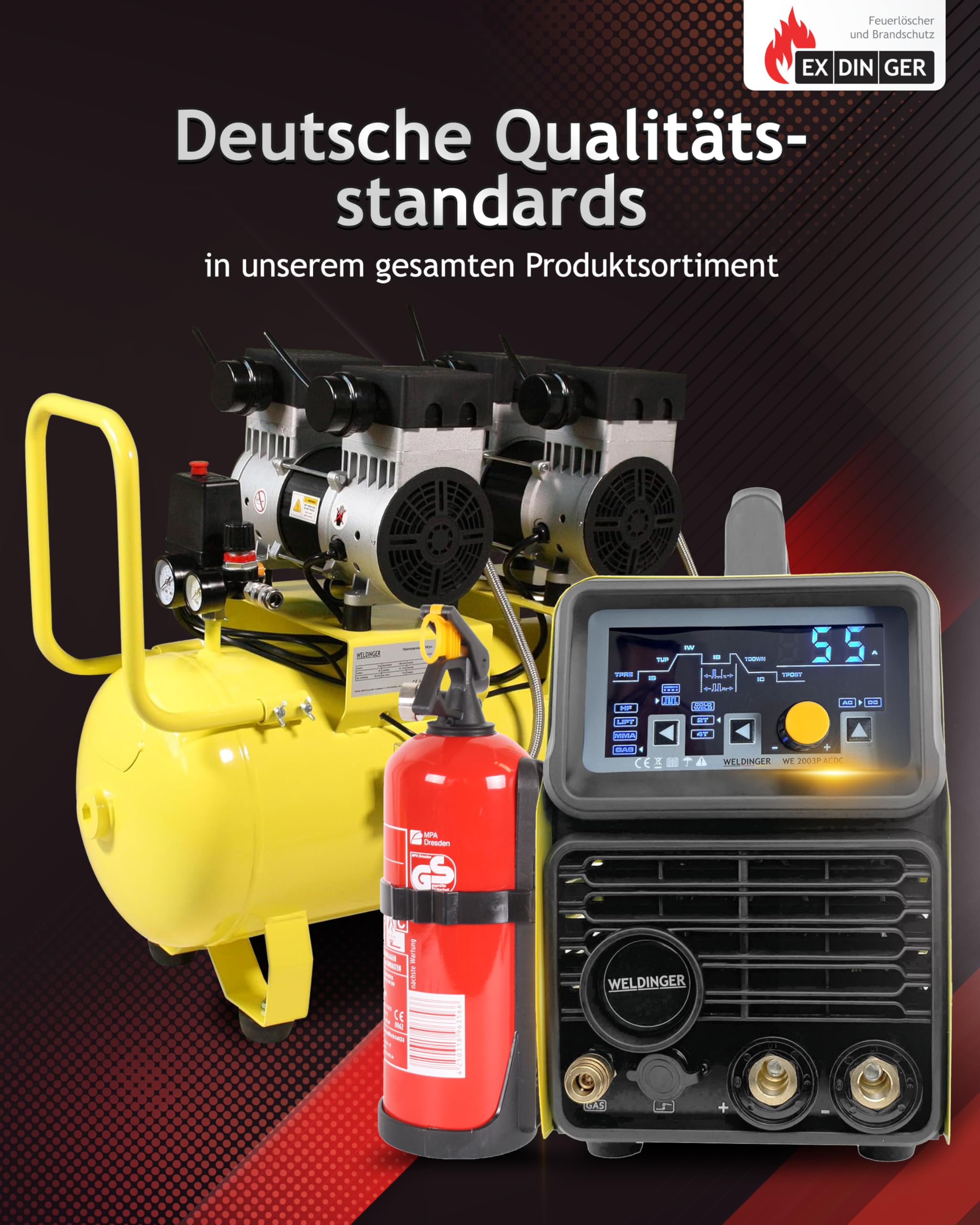 Doppelpack ABC-Pulverfeuerlöscher 1kg Halterung/Manometer (GP-1X Autofeuerlöscher fabrikfrisch)