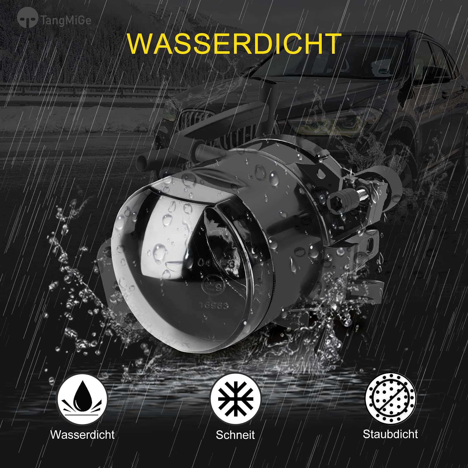 TangMiGe Nebelscheinwerfer für BMW 5er (E60 E61, 525i 525xi 528i 528xi 530i 530xi 535i 535xi 545i 550i), 07/2003-09/2010, Alle nur für M Paket Stoßstange/M Tech Sport, 1 Paar, Schwarz Smoke Objektiv