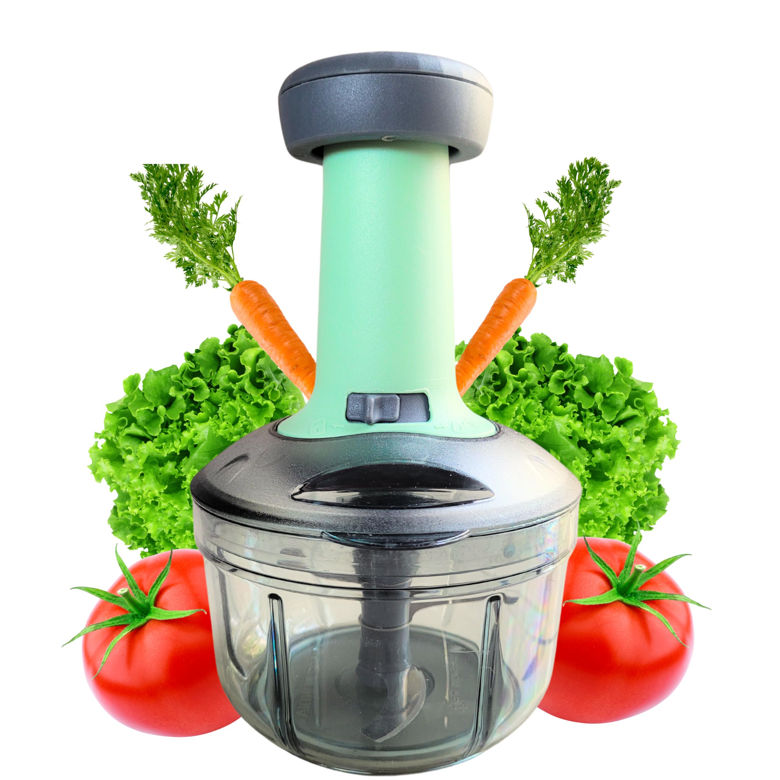 AIO1Store11 | Push Chopper 2 in 1 | Hand Push and Chop Vegetable and Fruit Cutter Chopper with Easy Push and Close Button | with Steel Sharp Blade and Seprator 650ml (Multi-Color) (B0CP2HQ4H2) Amazon Price History, Amazon Price Tracker