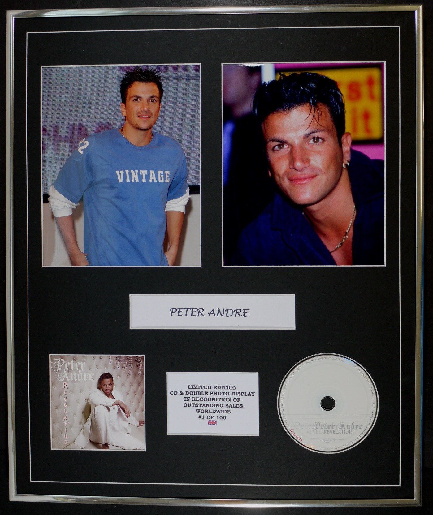 CD & DOUBLE PHOTO DISPLAY PETER ANDRE LTD. EDITION/COA/REVELATION