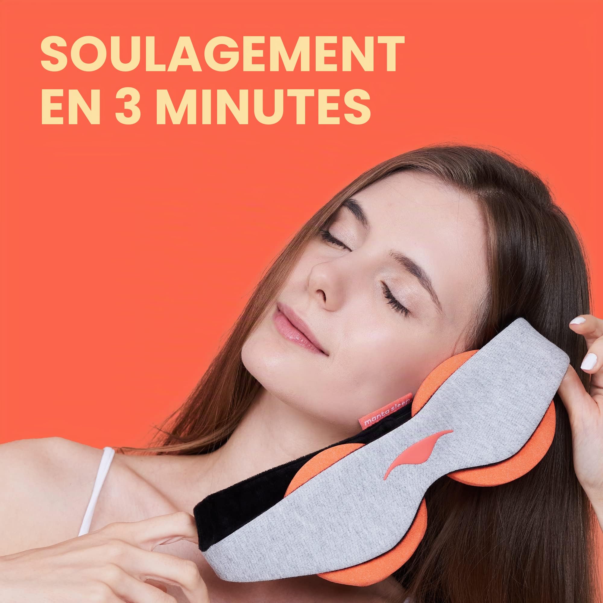 Masque de Sommeil Manta Steam - Masque Chauffant à Occultation, Masque à Vapeur Doux, 100% Naturel, pour Dormir, états Migraineux, Yeux Secs, Yeux Gonflés et pour Soulager les Sinus