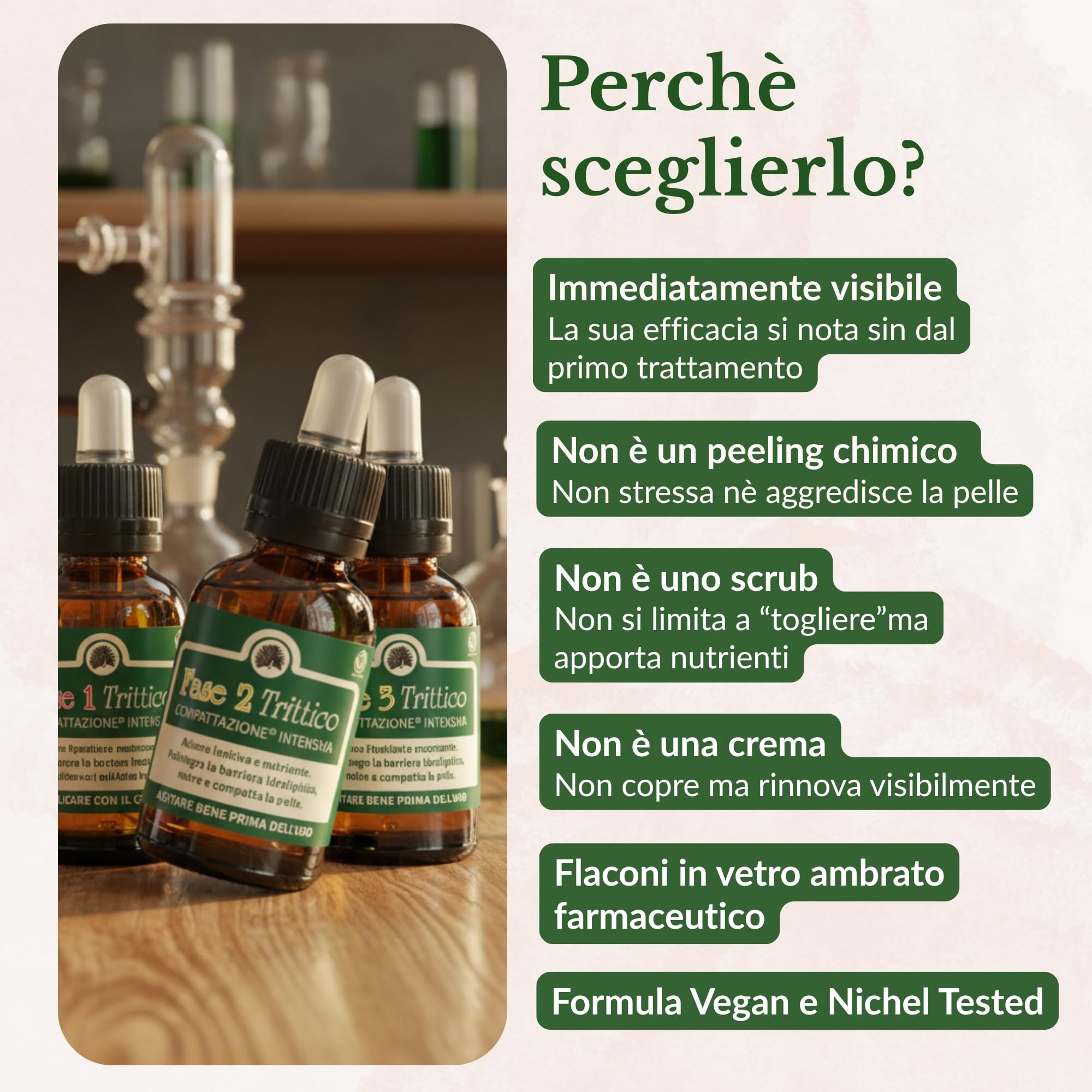 Mary Rose Trittico 3 X 10 ml, Siero Viso e Siero Antirughe Donna Uomo, Skincare Settimanale Bio e Vegan, Trattamento Illuminate Alternativo allo Scrub Viso, Pelle Compatta e Levigata, Made in Italy