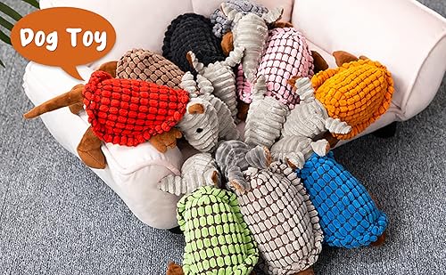Miniatura 8 de Hollypet - Juguete de peluche con sonido chirriante, forma de armadillo, para masticar con dientes limpios, para perros pequeños, medianos y grandes