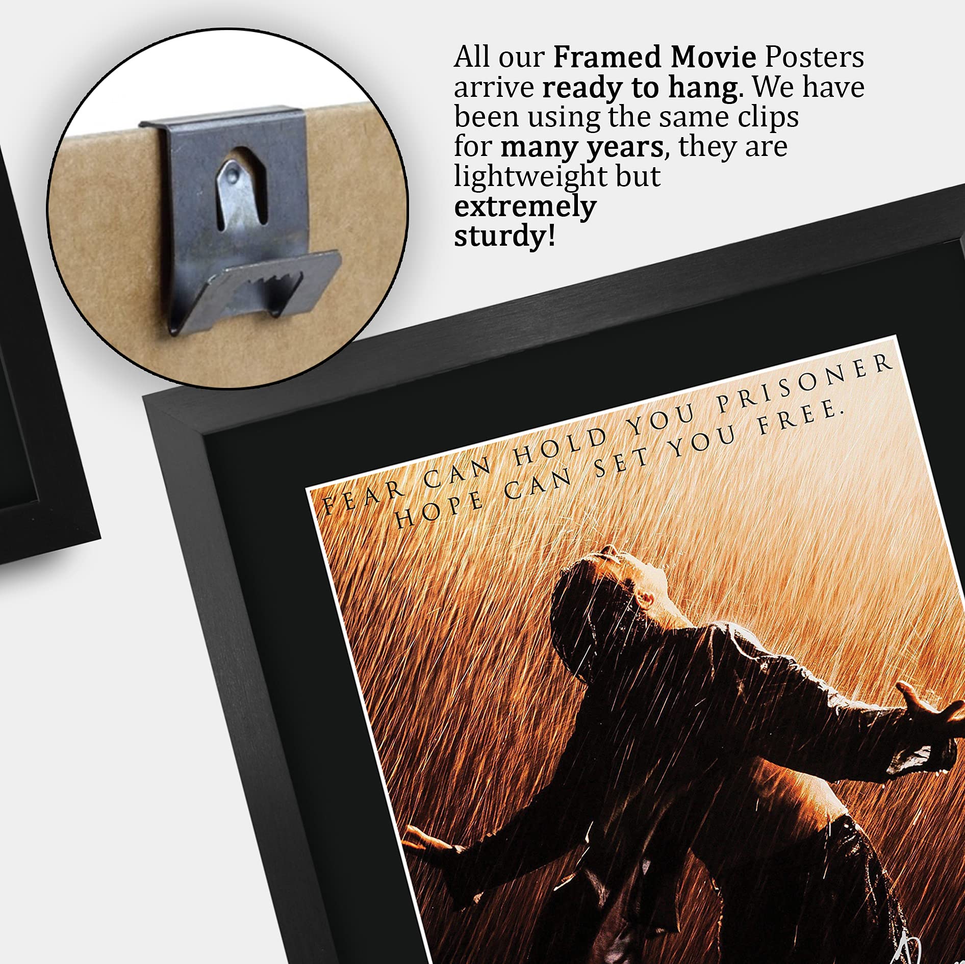 HWC Trading The Shawshank Redemption A3 Gerahmte Signiert Gedruckt Autogramme Bild Druck-Fotoanzeige Geschenk Für Tim Robbins Morgan Freeman Filmfans