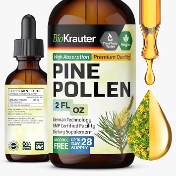 BIO KRAUTER Pine Pollen Tincture for Men & Women Support, 2 Fl.Oz