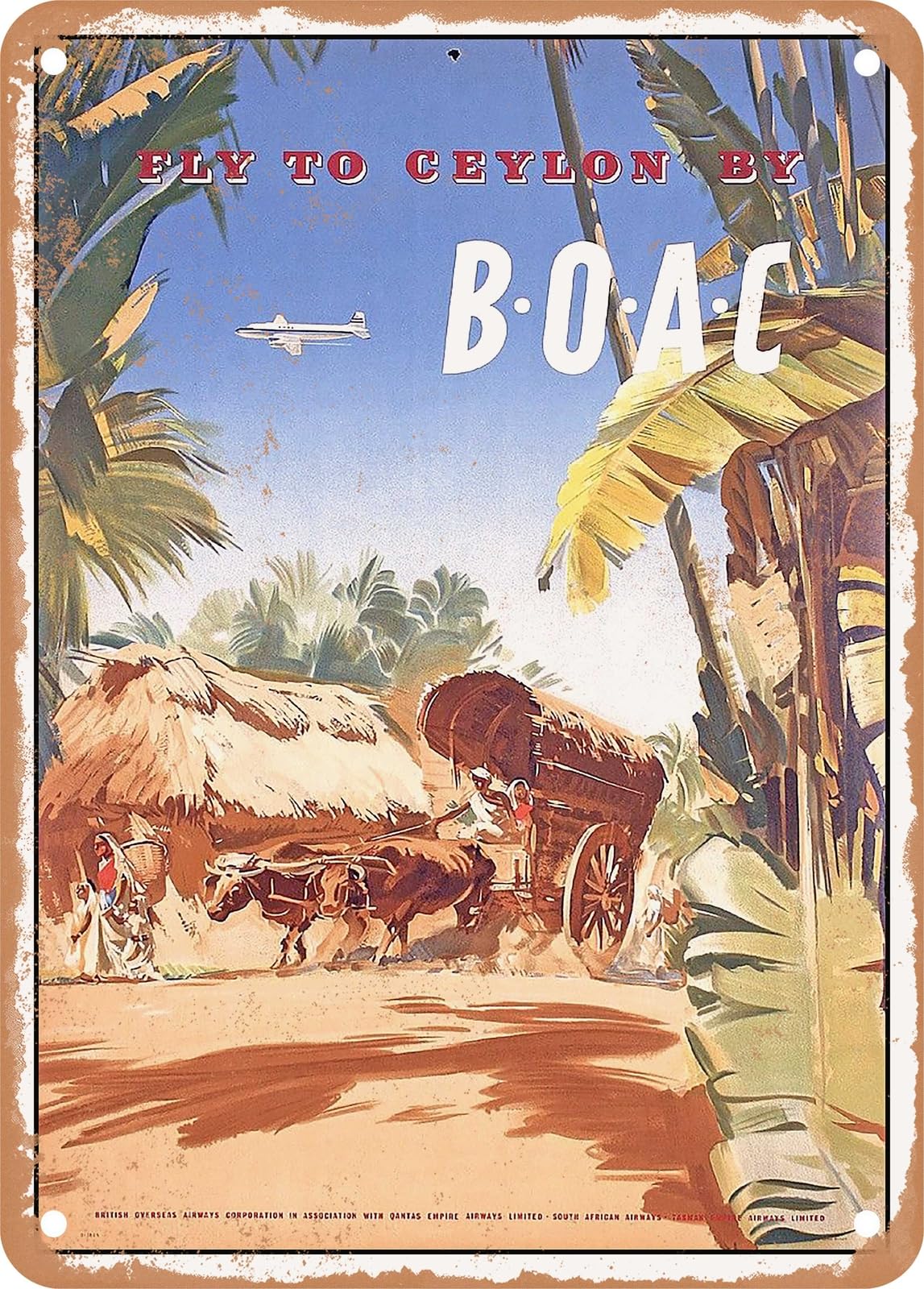 METAL SIGN - 1951 Fly to Ceylon by BOAC Vintage Ad home decor