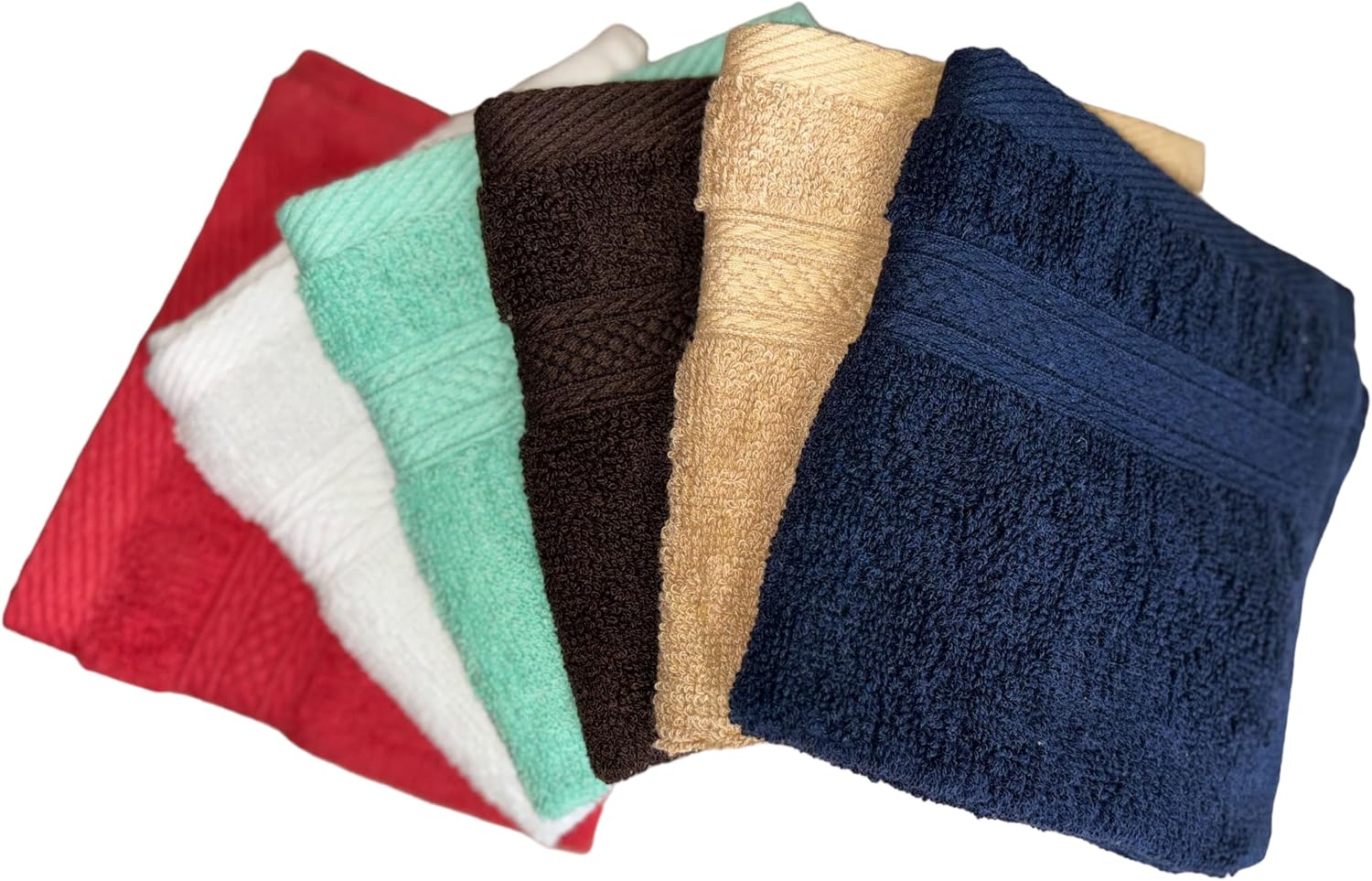 Washcloths, 12 Pack, 100% Ring Spun Cotton Wash cloths for face towels for washing face Body and Face, Design to exfoliate your hands, Extra Soft and Absorbent Machine Washable Size: 12 x 12 Inch.