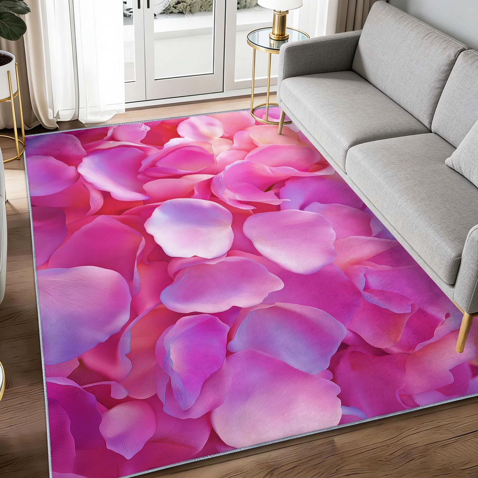 Tapis anti-glisse rose lavable 140x200 protégeant vos sols