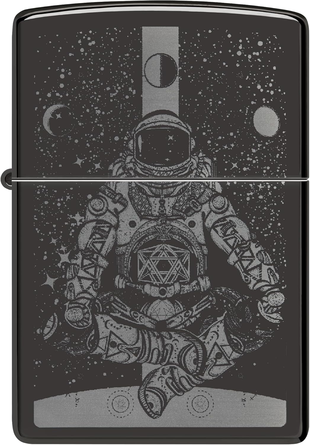 Zippo Lighter: Astronaut in Space, Photo Image - High Polish Black 46106