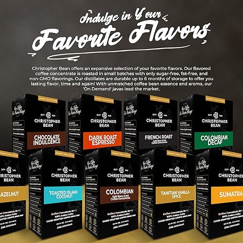 Miniatura 2 de Christopher Bean Coffee - 396 porciones, 30 a 1 mezcla bolsa en caja, café instantáneo líquido o concentrado de café frío - Café caliente o helado -