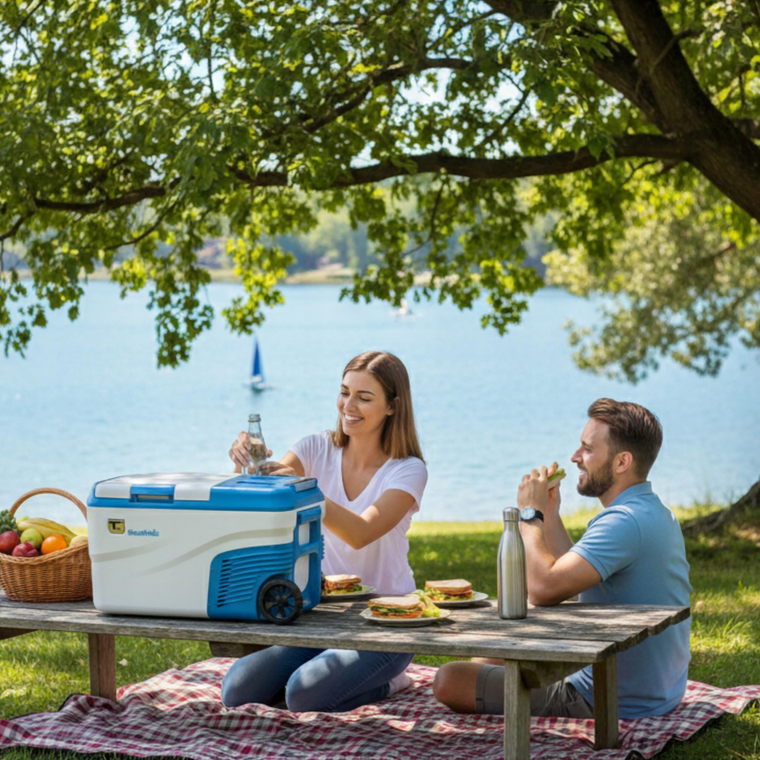 Kompressor Kühlbox 25L Camping Kompressor Kühlschrank 12V Eine ideale Lösung für Wohnwagen und PKW, LKW, Wohnmobile, mit Gefrierschrank bis -20°C, angetrieben 12V, 24V, 230V