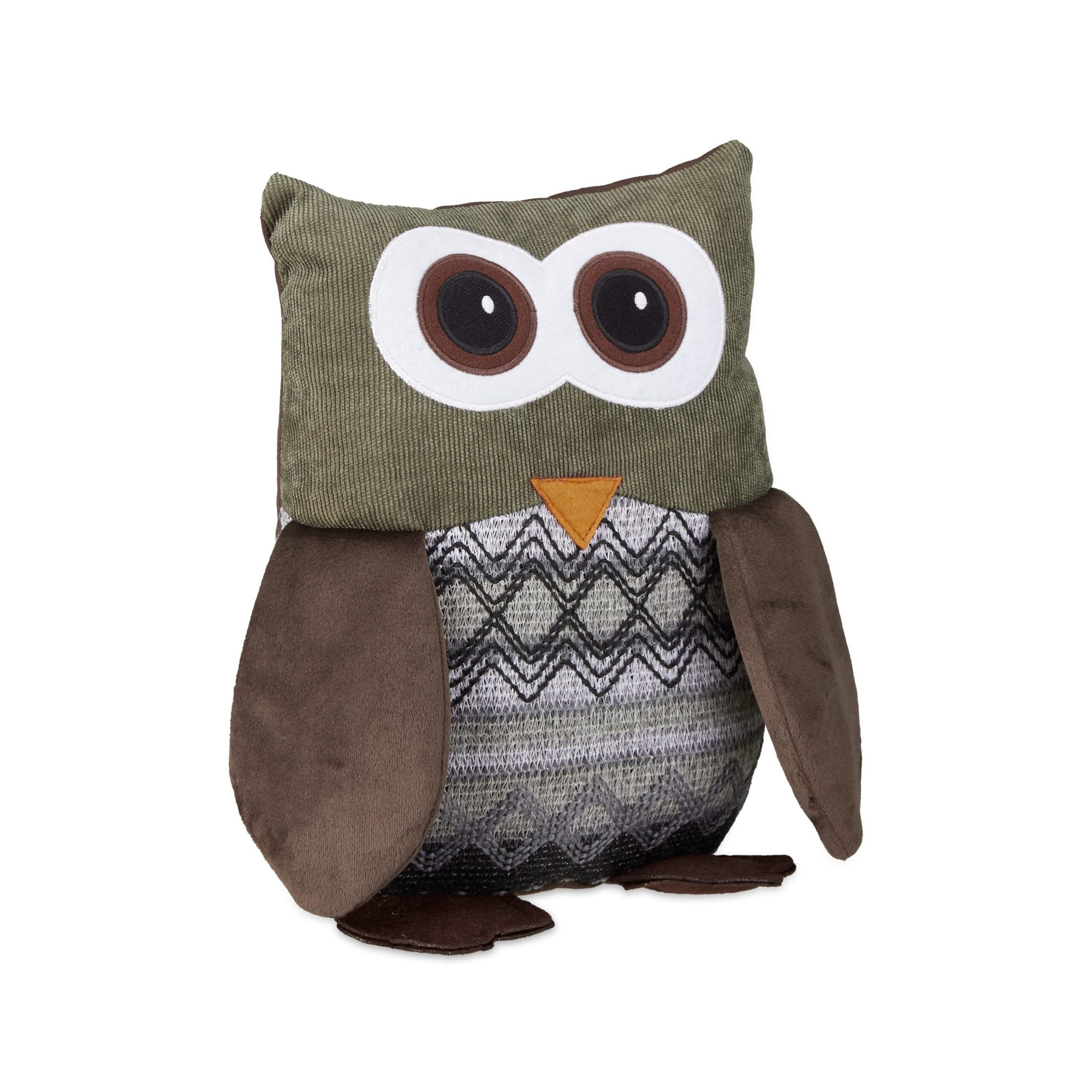 3x Gufo Fermaporta di Stoffa Sacco Ferma Porte da Pavimento per Bambini Decorativo HxLxP: 24 x 14 x 14 cm Marrone | Fermaporta per bambini, decorativo, 24 x 14 x 14 cm (altezza x larghezza x profondità)