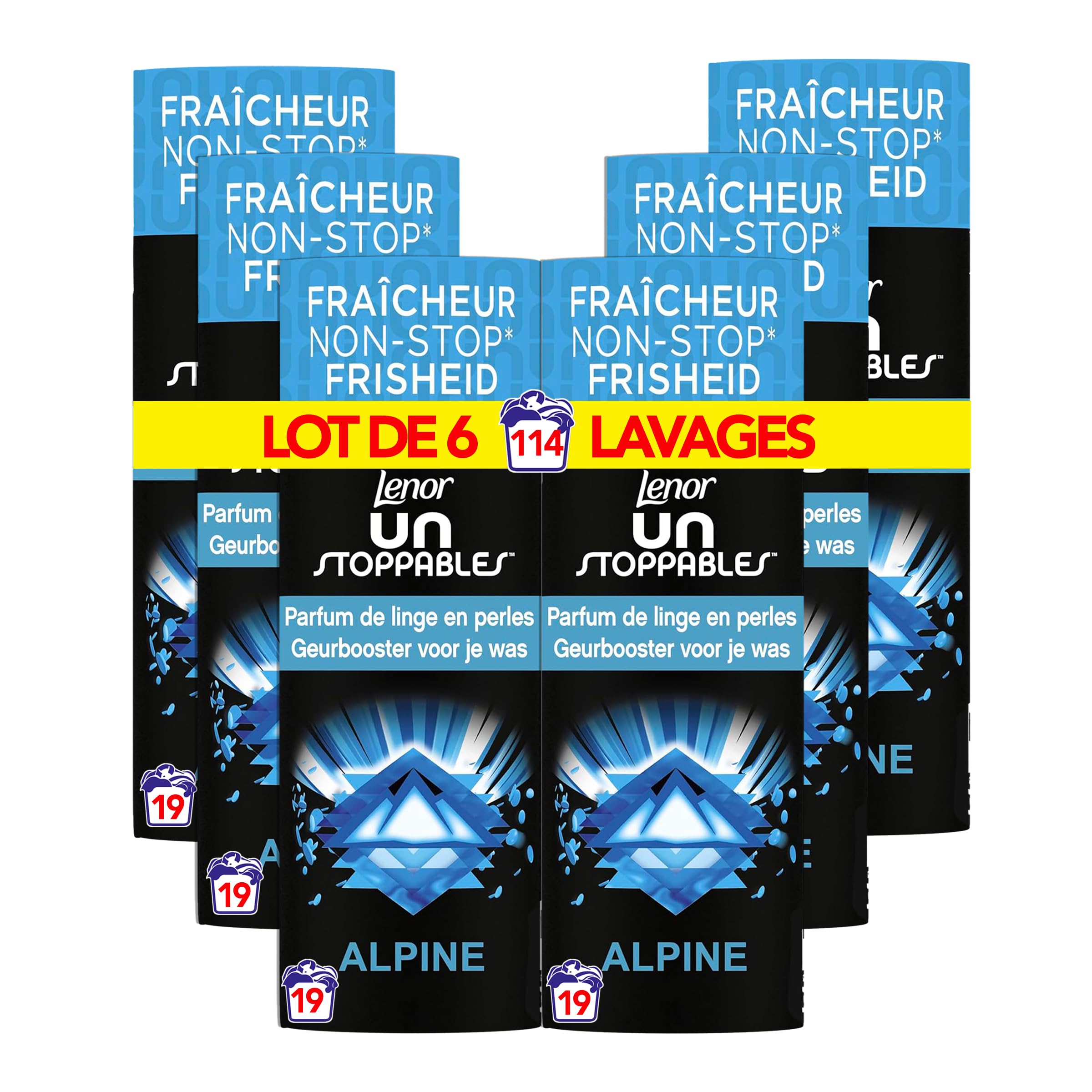 Lenor Unstoppables Wäscheparfüm aus Perlen, Alpine, 235 g, bis zu 12 Wochen kontinuierliche Frische im Schrank – 6 Stück