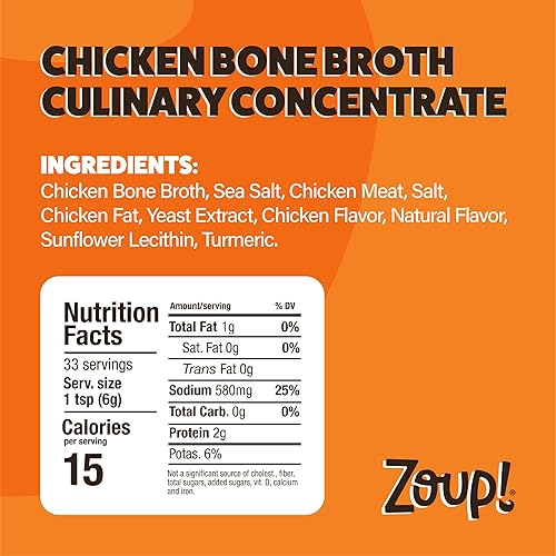 Miniatura 2 de Zoup! Bueno, realmente bueno concentrado culinario de caldo de hueso de pollo, 1 paquete, 7 onzas