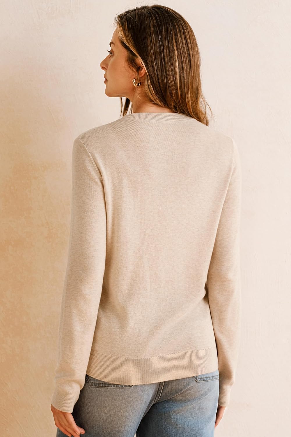 Arach&Cloz Women's Wool Blend Lightweight Spring Business Casual Cardigan Sweaters Tops - Image 5