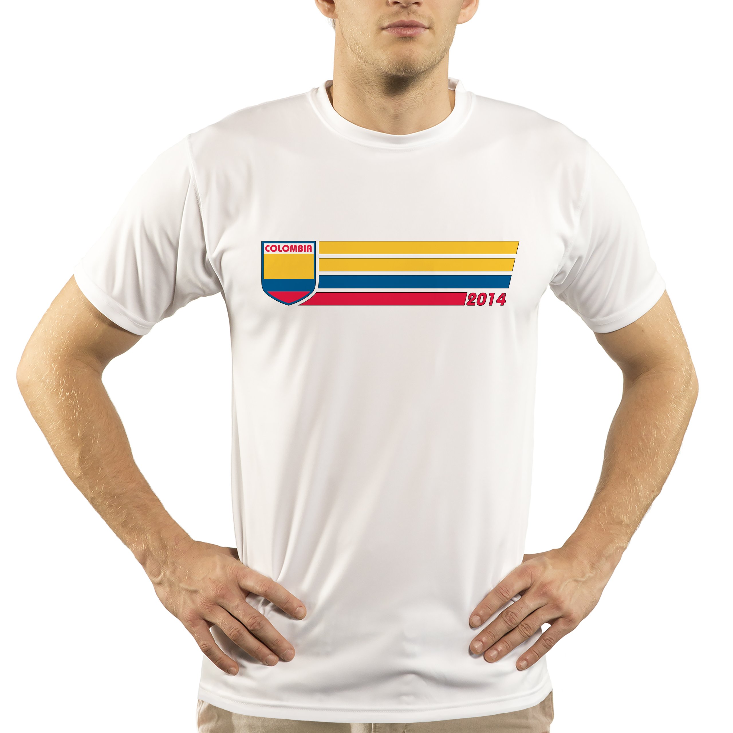 Vapor Apparel Men's Colombia 2014 UPF Short Sleeve T-Shirt Large White