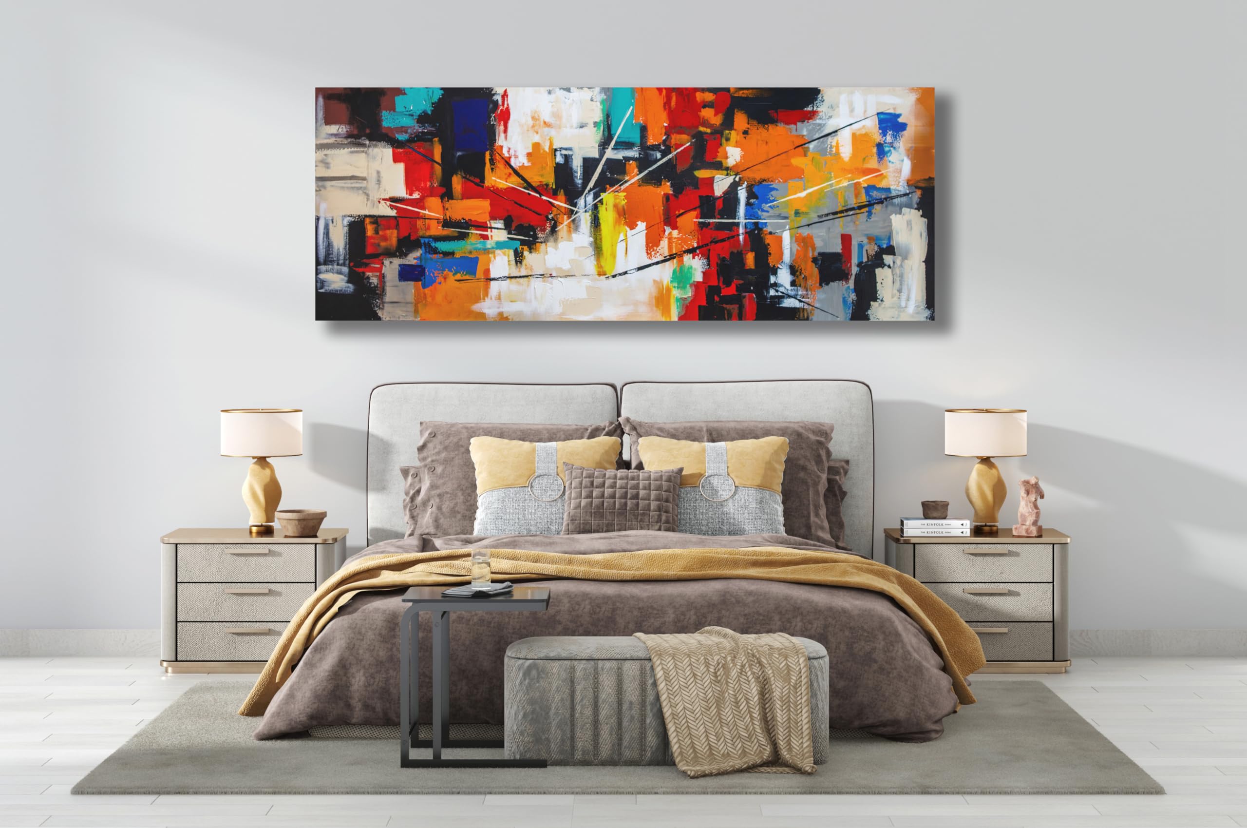 Monica Mirafiori I 160x60 cm I Tableau Peint à la Main I Modèles Tableau I Peintre Moderne I Tableaux Peintures I Toile sur Cadre en Bois