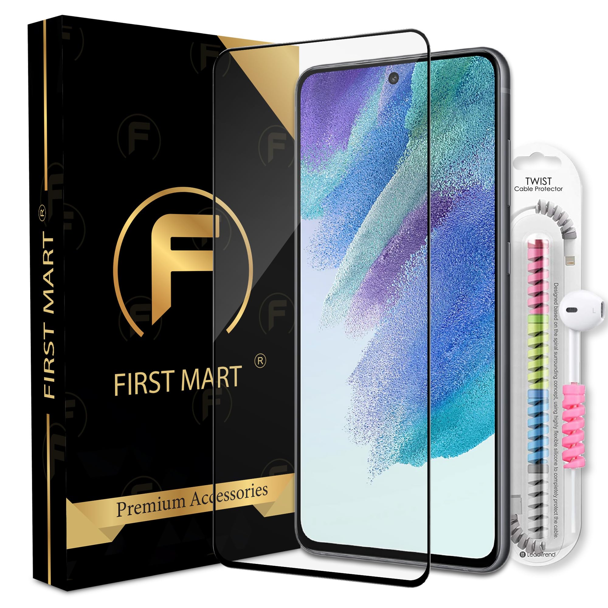 FIRST MART Tempered Glass for Samsung Galaxy S21 FE 5G / S21FE 5G with Edge to Edge Coverage and Cable Protector and Easy Installation Kit (B0C5VHFR86) Amazon Price History, Amazon Price Tracker