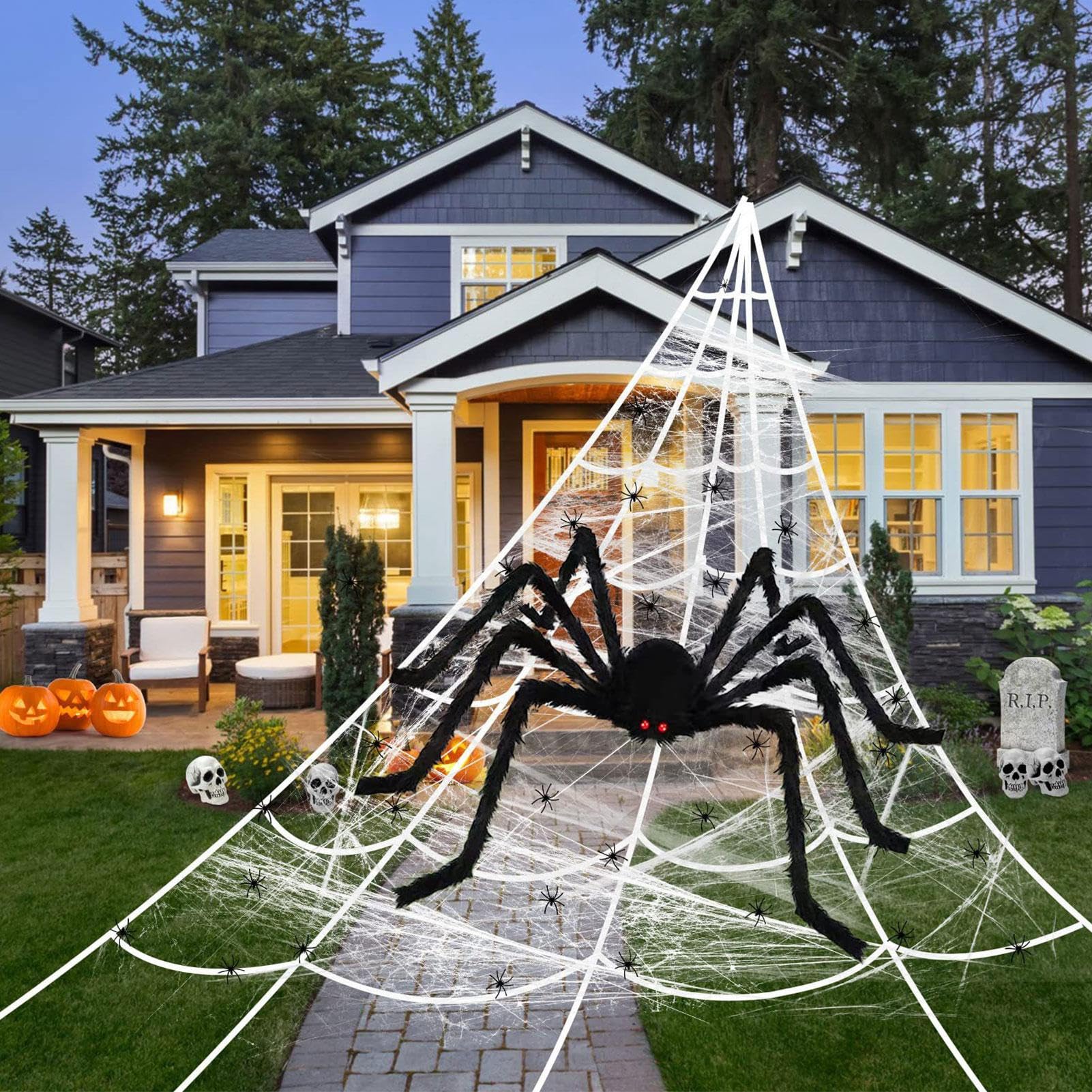 Large Halloween Spider Outdoor Decoration Halloween Yard Door