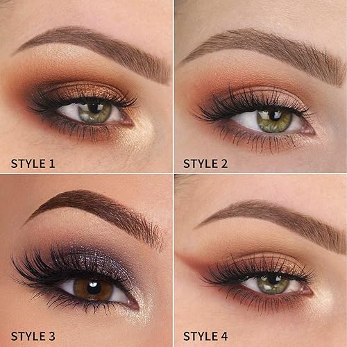 Miniatura 5 de DYSILK Pestañas postizas de visón, 16 pares de pestañas 6D, 4 estilos mixtos, largas, sintéticas, esponjosas, cruzadas, aspecto dramático, pestañas