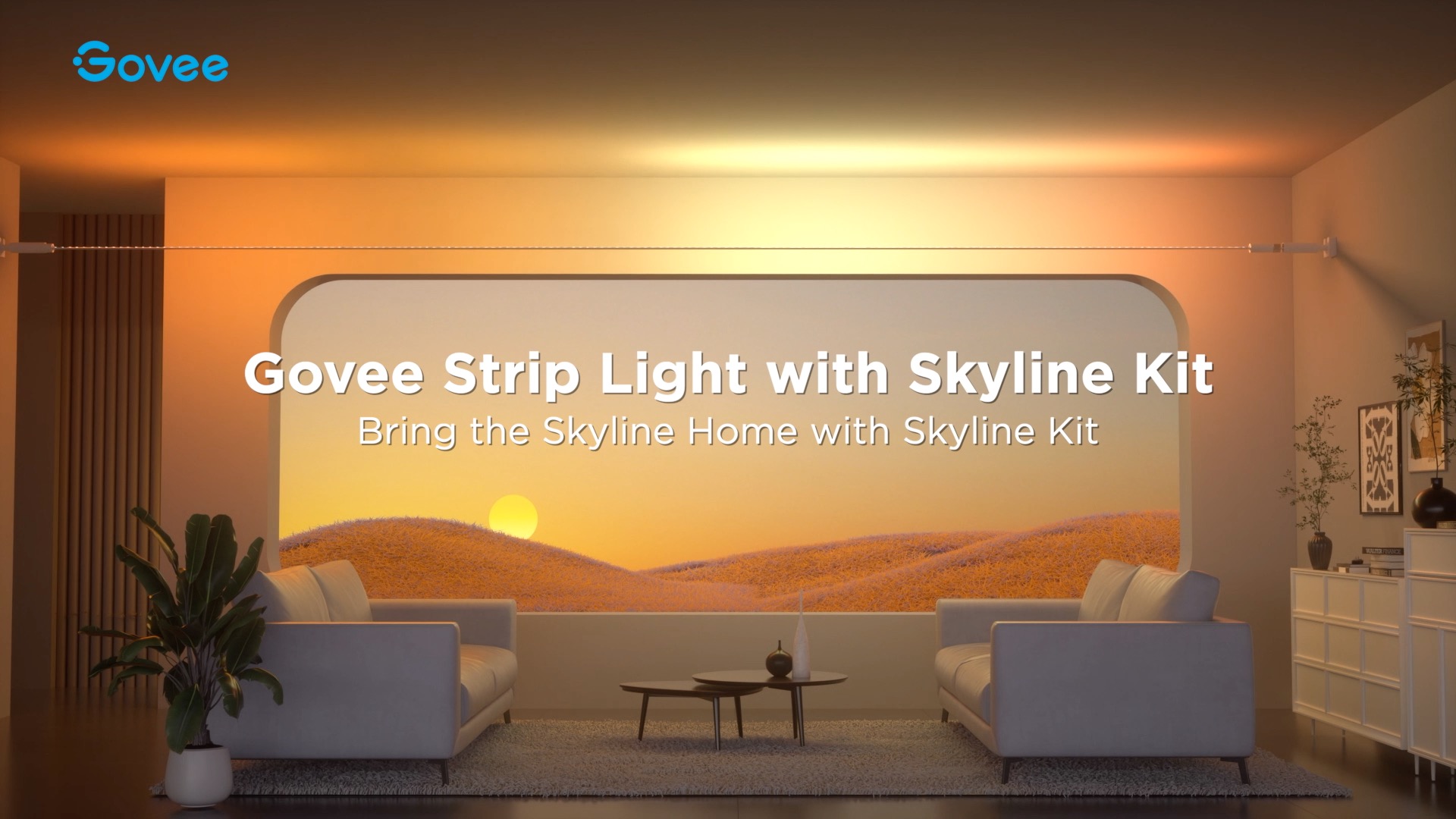 Image of Govee RGBWWIC Strip Light with Skyline Kit 13.1ft, Smart Control, APP, WiFi | Work with Alexa, Google Assistant, Matter and Smarthings, DIY Color Changing Light Strip, LED Lights for Bedroom, Home Decor