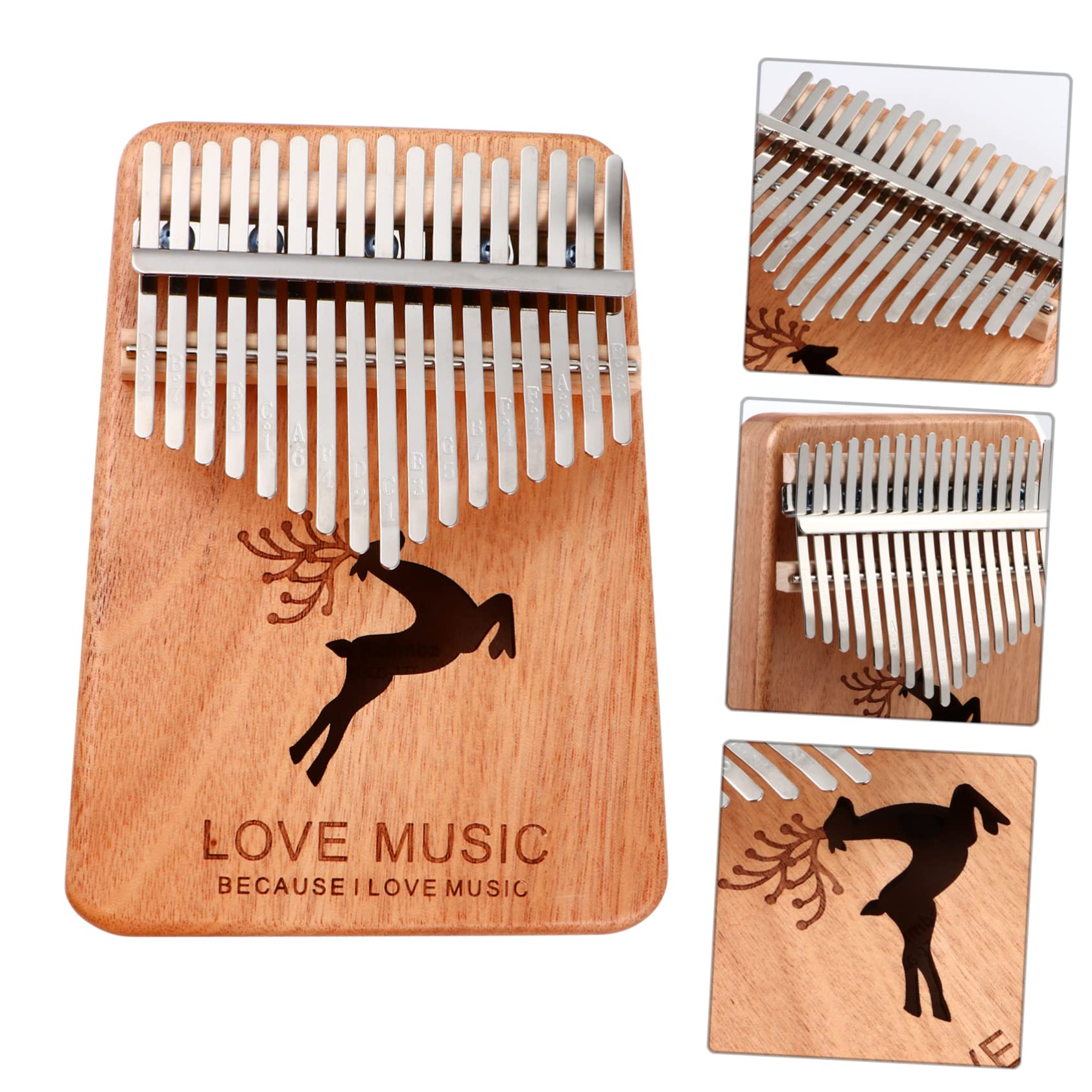 FUNOMOCYA 1Set Thumb Piano Keys Kalimba Musical Instrument for Beginners Portable Solid Finger Piano with Box Shaped Design for and Lasting Sound
