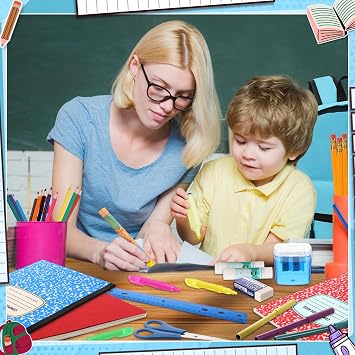 Gilprop 79 Pcs Back to School Supplies Box for Kids K-5 Students Elementary Middle School Supplies Kit Bundle Bulk Essential Pen Notebook Stationery for Primary Student Classroom(Blue)