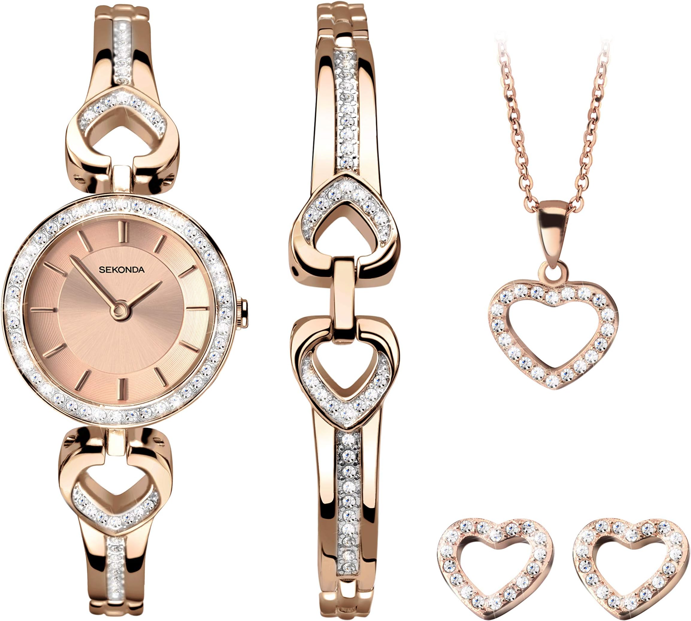 Womens Analogue Classic Quartz Watch with Rose Gold Strap 2363G.68, Pink, Bracelet