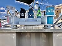 Vista 4 de Docktail Butler - Organizador de mesa para barco, barra portátil montada al vacío con portavasos