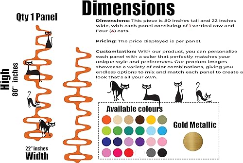 Miniatura 3 de Revive tus paredes con un gato retro de mediados de siglo en cadenas, perfecto para amantes de la vendimia, calcomanía de pared de arte moderno,