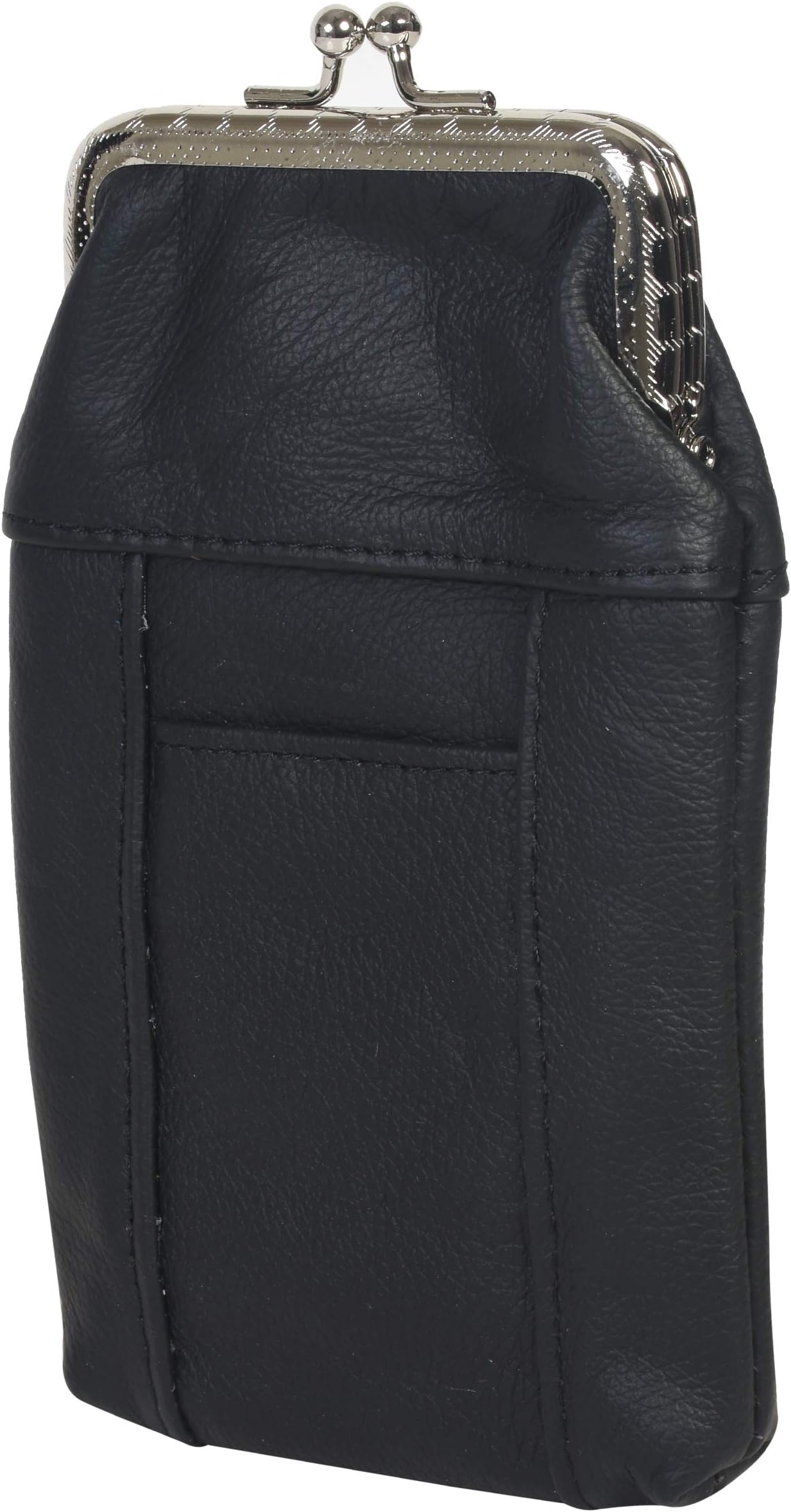 Classic Leather Cigarette Purse with Lighter Holder (Black) (For Kings And 100's)