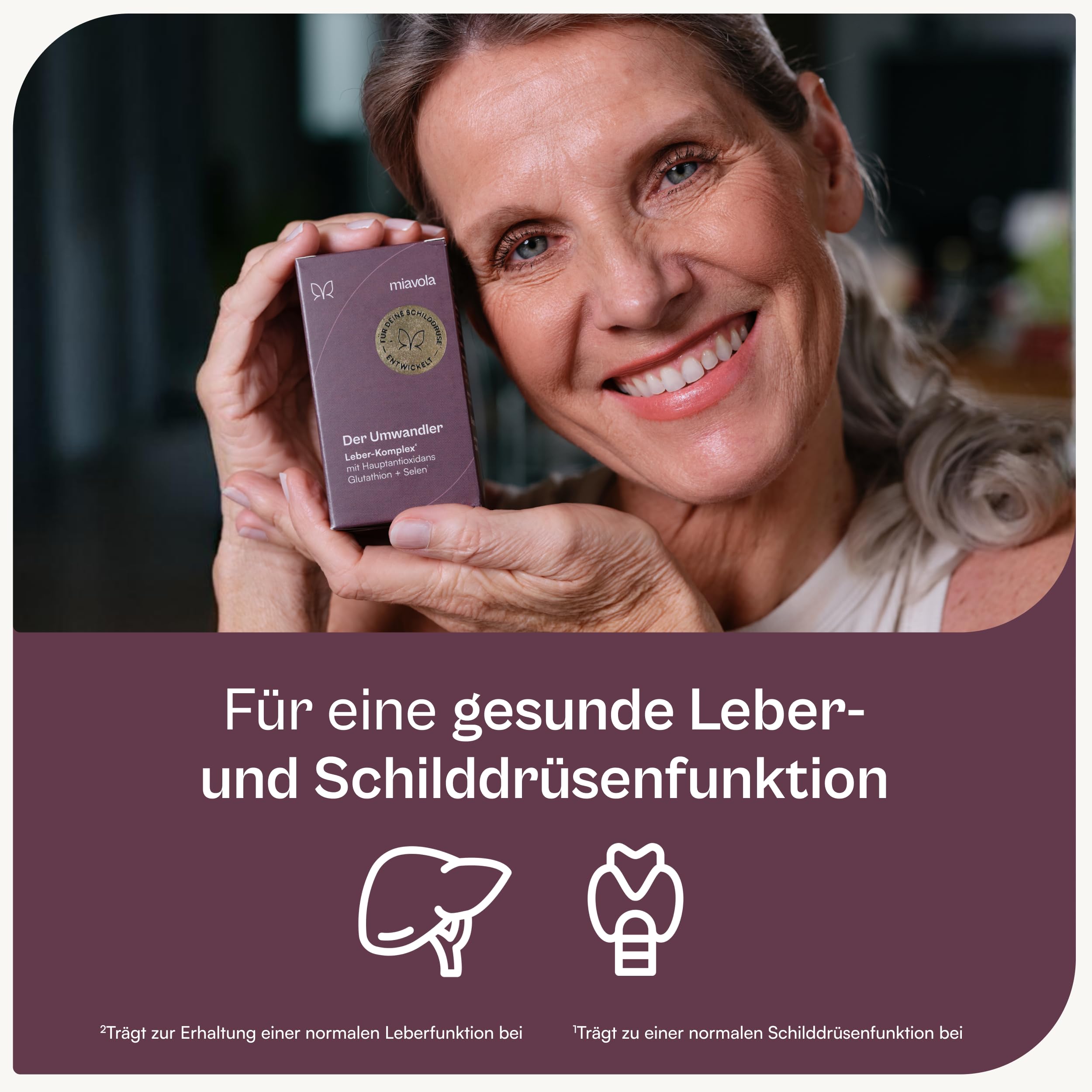 miavola® der Umwandler® Schilddrüsen & Leber Komplex mit Mariendistel, Artischocke, Cholin, Glutathion, Selen, NAC + weitere Aminosäuren - 60 Kapseln hochdosiert & vegan
