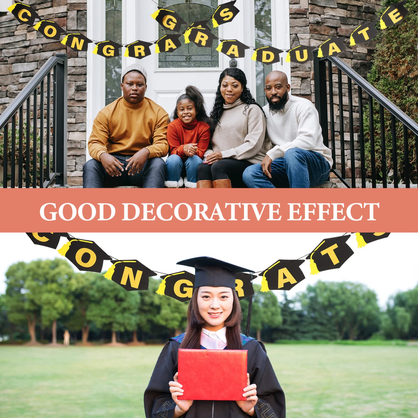 PRETYZOOM 3 Juegos de graduación decoraciones Pararse revelar favores fondo muro guirnalda adornos de pared decoración pared pancartas decorativas Decoración de pared de fiesta Papel