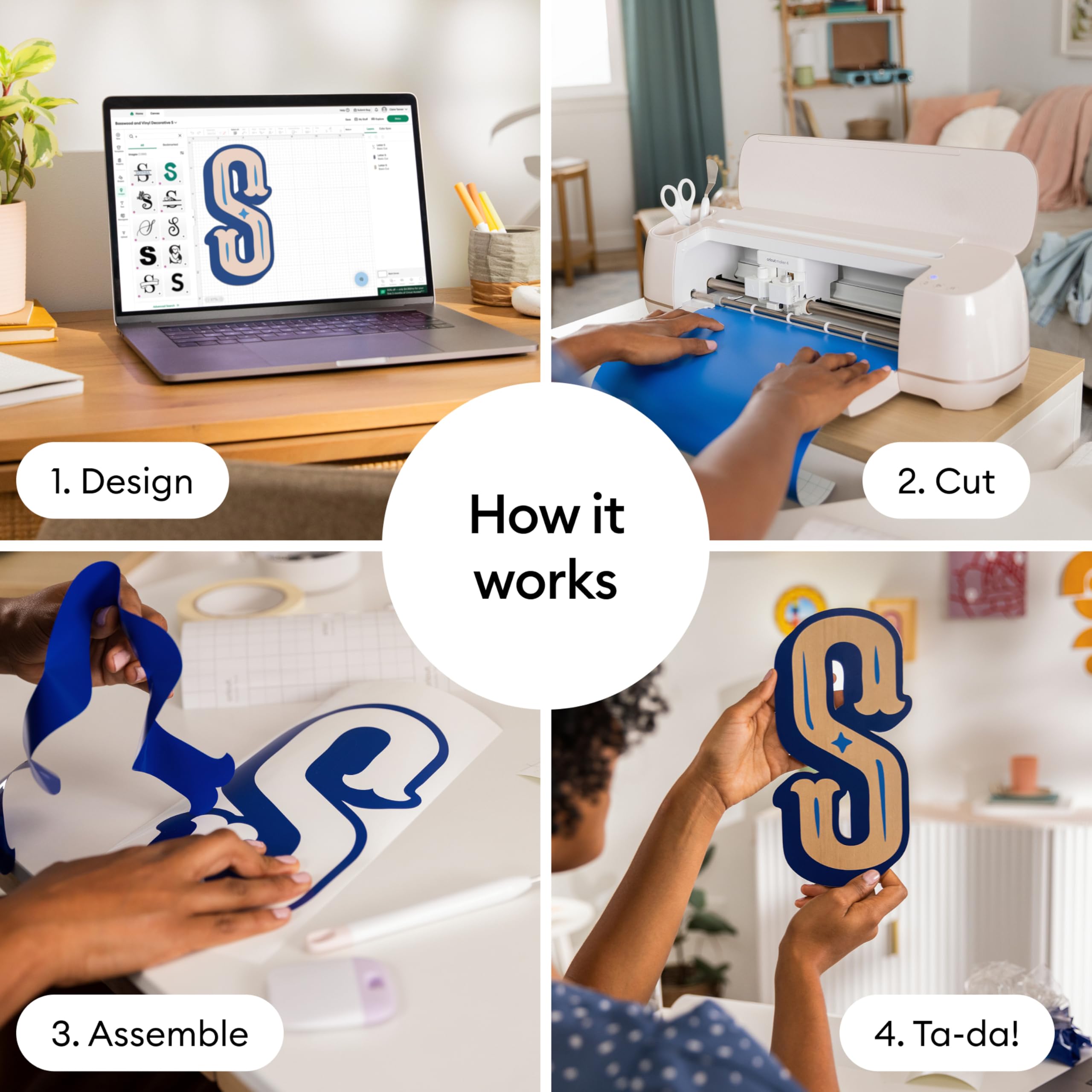 Cricut Maker 4 - Smart Cutting Machine (Seashell) | Pacchetto di contenuti digitali - Include immagini nell'app Design Space