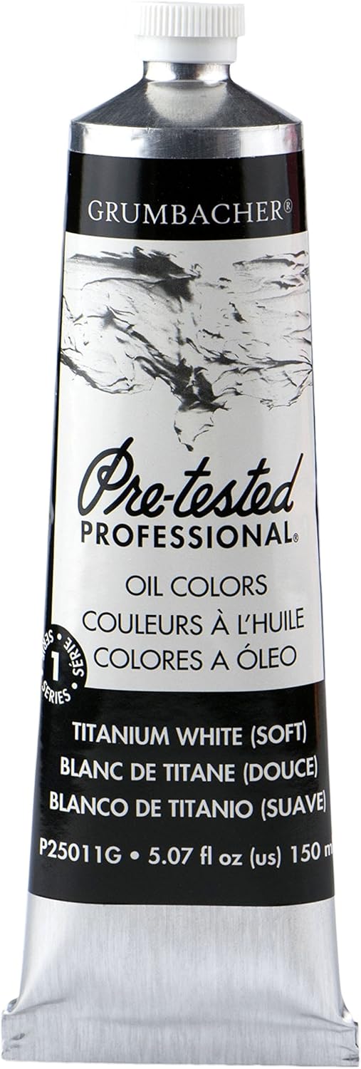 Grumbacher Pre-Tested Oil Paint, 150ml/5.07 Ounce, Titanium White (Original Formula) (P21211G)