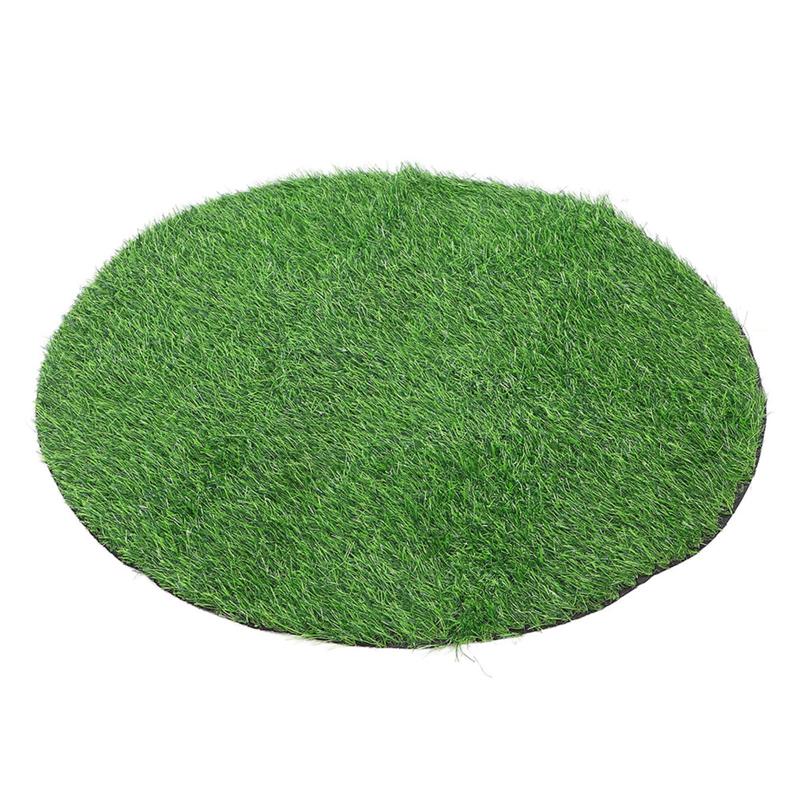 Kisangel Gazon Artificiel Rond 90 CM Diamètre 25 MM Épaisseur Tapis de Propreté pour Chien Utilisation Extérieure et Intérieure