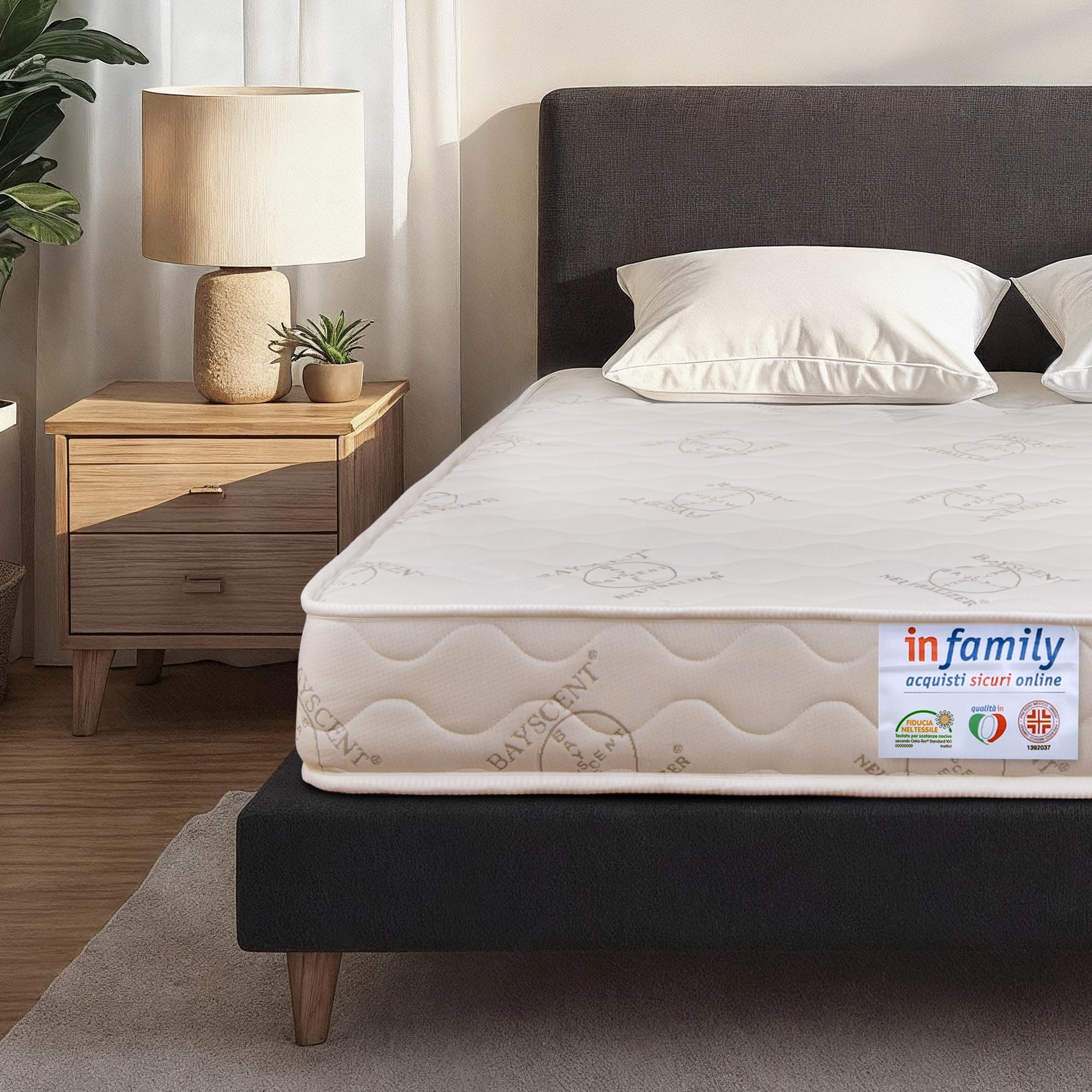 INmaterassi - Materasso Dolce Sonno Light in Memory Gel e Waterfoam, 11 Zone Ergonomiche, Rigidità Media, Rivestimento Anallergico e Antiacaro, Alto 18 cm, Letto Matrimoniale 160 x 190 cm